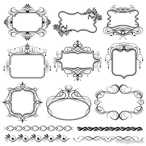 4-Designer | European lines border 01 vector material