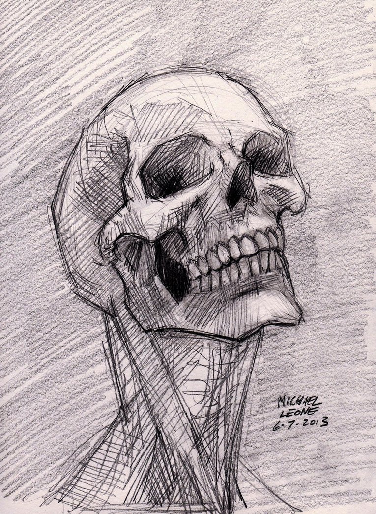 Decaying Skull Drawing | DrawingSomeone.com