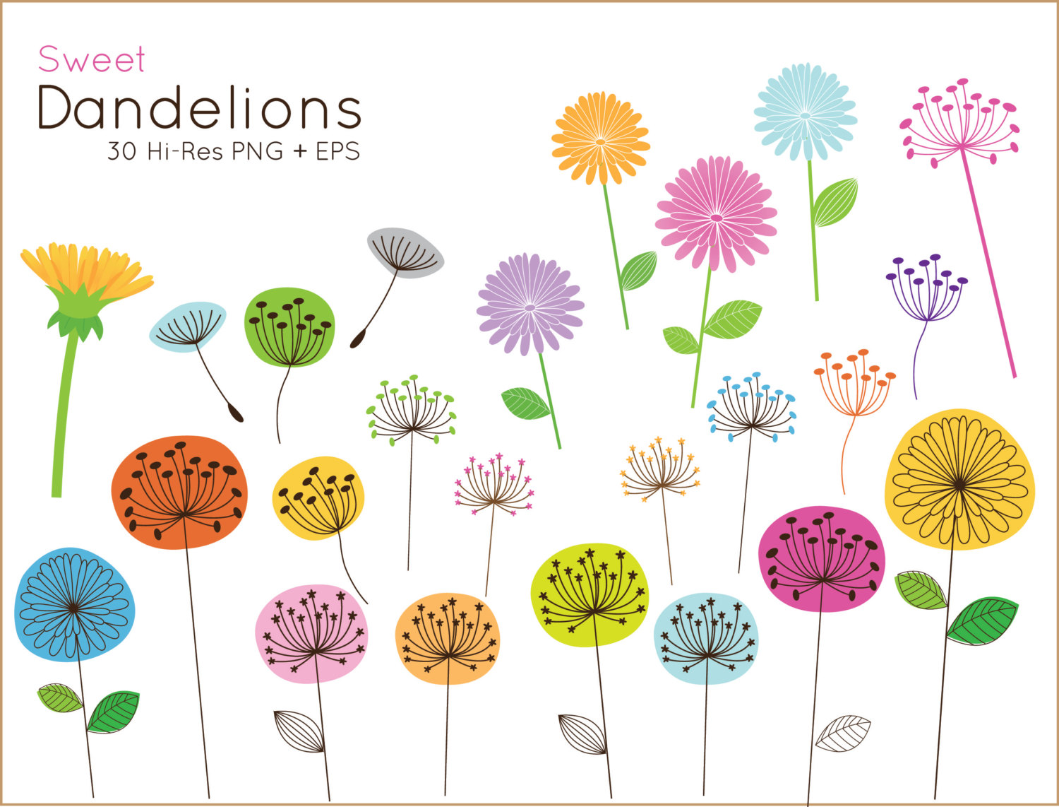 Popular items for floral clip art on Etsy