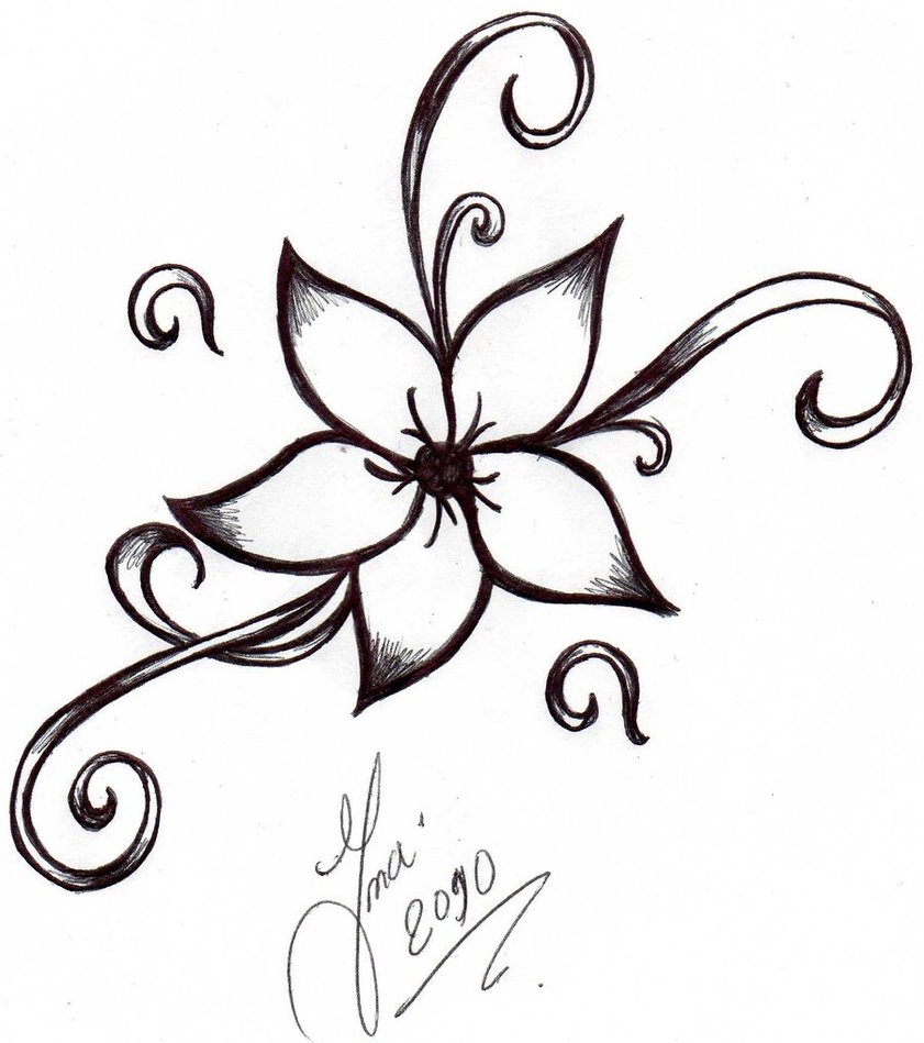 Basic Pretty Flower Sketch - ClipArt Best
