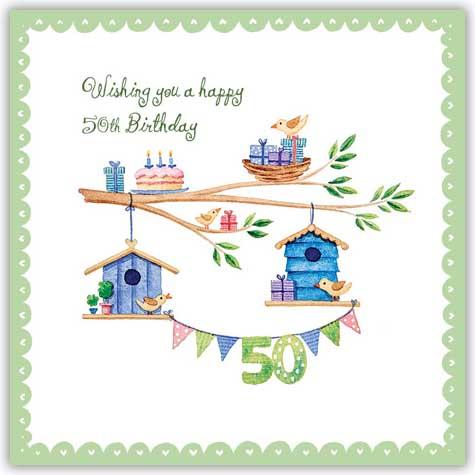 Happy 50th Birthday greetings card by Sandie Blue Dorset & The New ...
