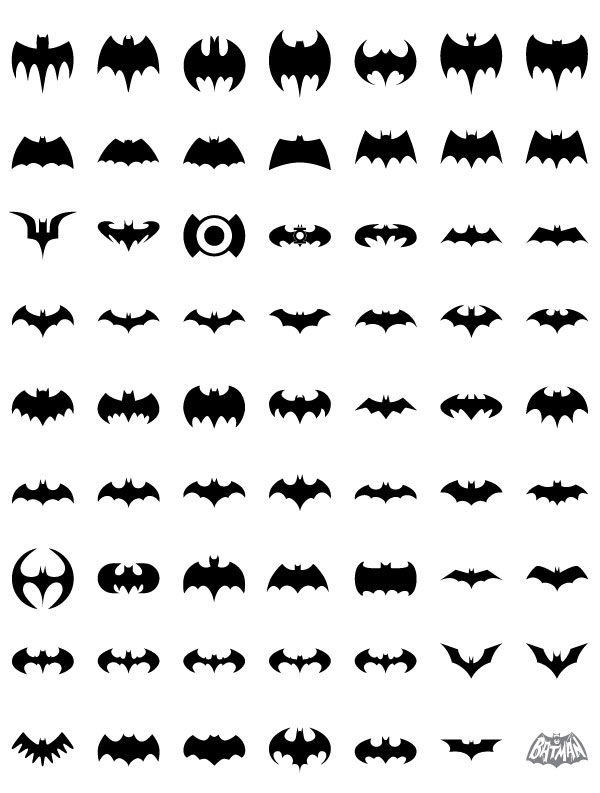 Variations on Batmans Symbol, Emblem, Chest Insignia What-have-you