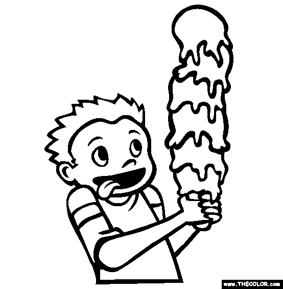 Ice Cream Cone Online Coloring Page