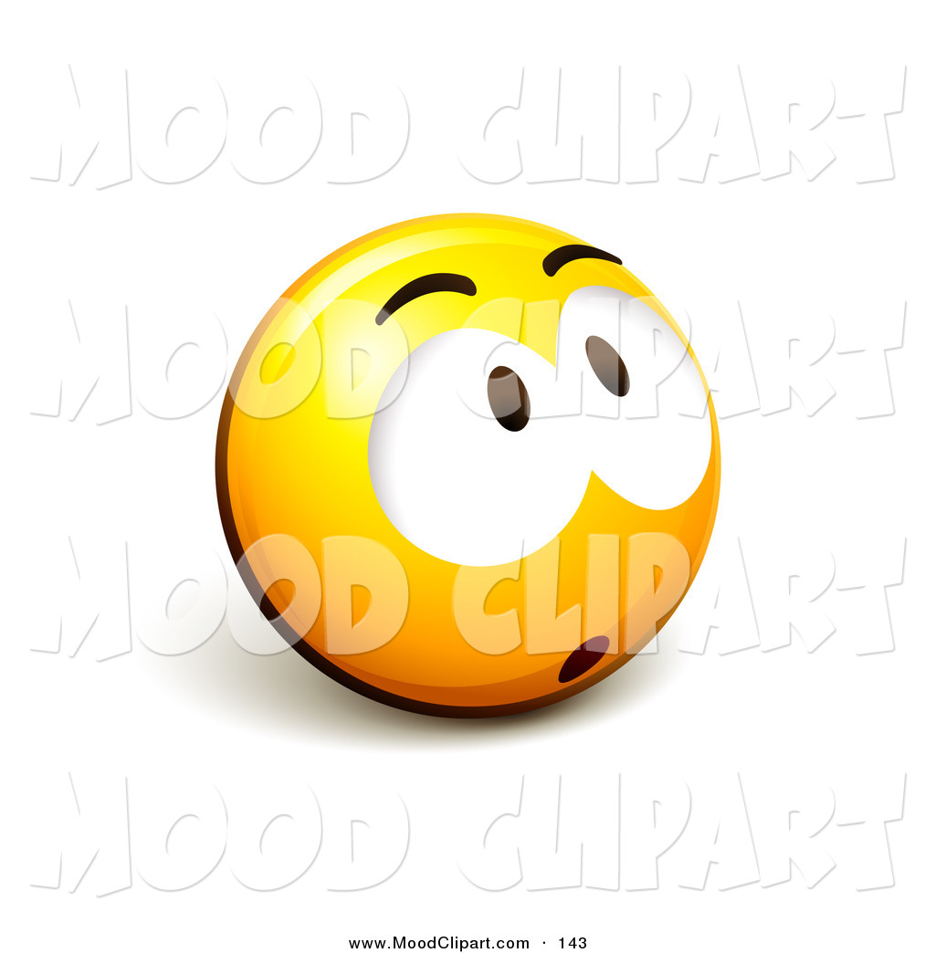 Mood Clip Art of a Round Cute Expressive Yellow Smiley Face ...