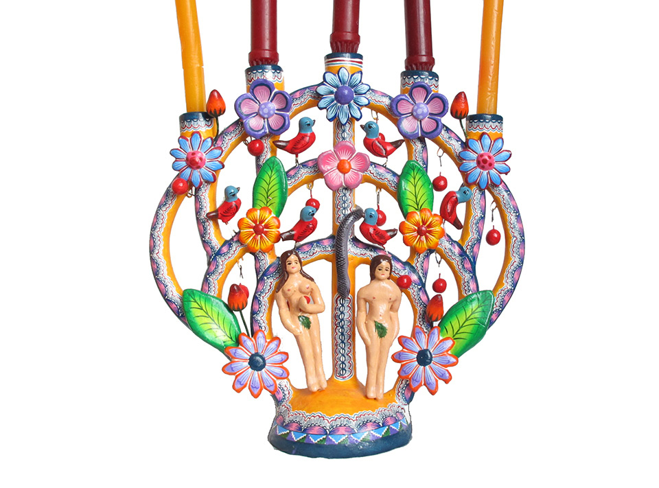 Mexican Pottery, Adam and Eve Candelabra, is made by Castillo ...