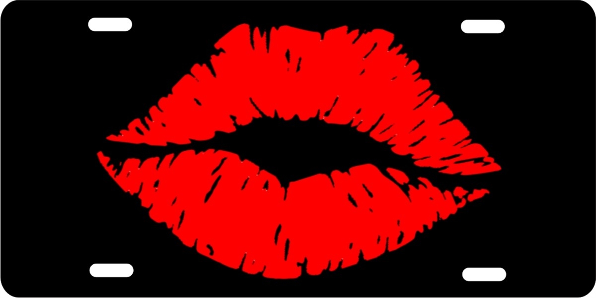 personalized novelty license plate red lips kiss Custom License ...