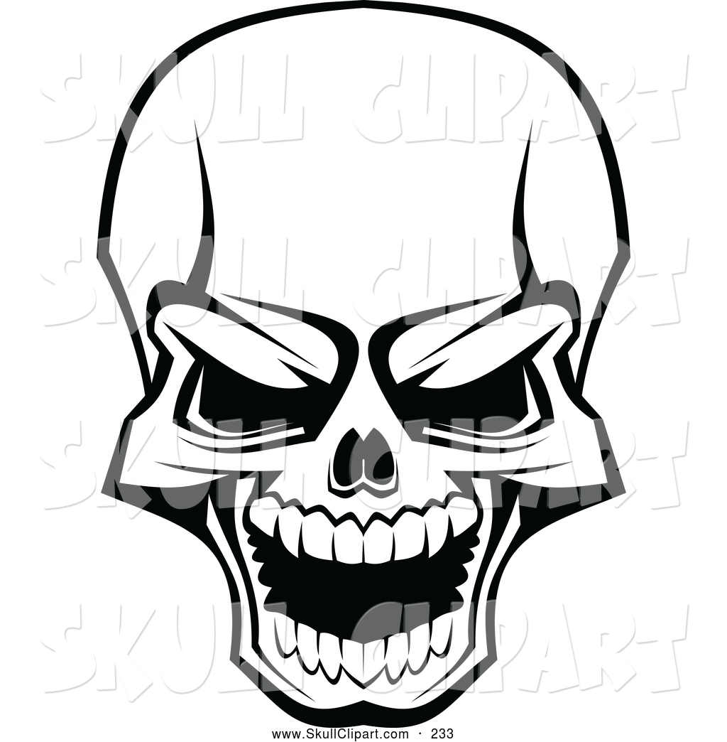 Vector Clip Art of a Scary Skull Laughing on White by Seamartini ...