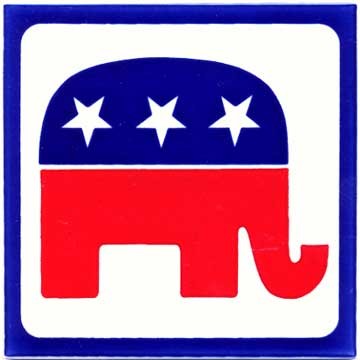 REPUBLICAN ELEPHANT TILE - WALL PLAQUE - TRIVET POL #4 ...