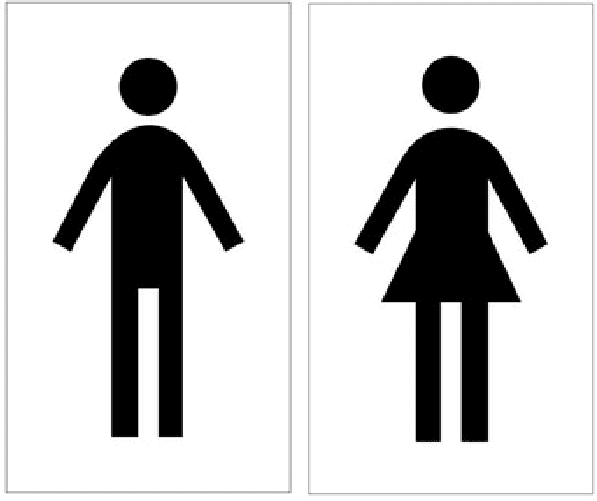 Bathroom sign for a man or woman in IMAGE | BiblioCAD