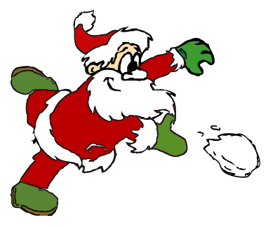Santa Throwing Snowball Color Clip Art Download