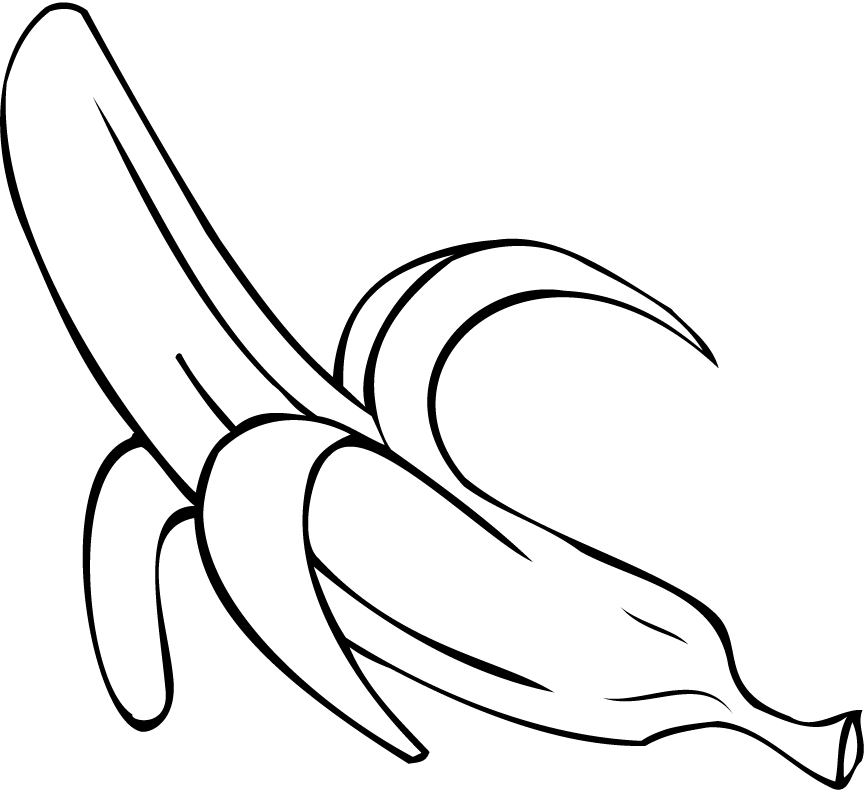 B is for Banana coloring page for preschool : - Coloring Guru