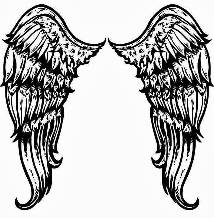 Angel Tattoo Stencil