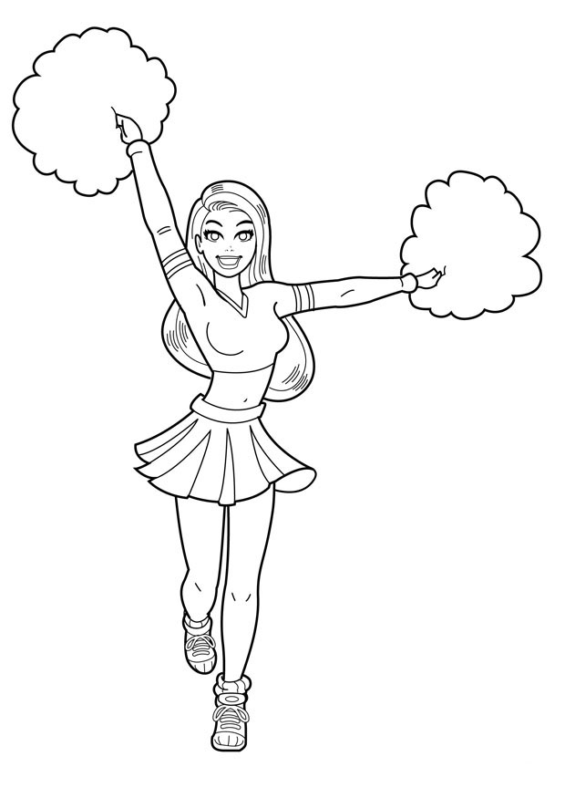 Cheerleader Coloring Page - AZ Coloring Pages