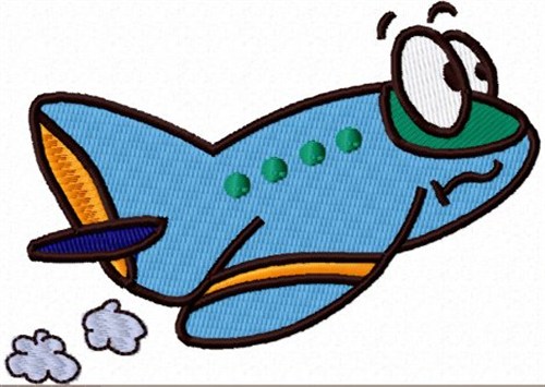 Digital Giggle Embroidery Design: Cartoon Plane 2.28 inches H x ...