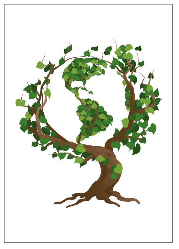 Mother Earth Go Green Earth Day Every Day by nwpitneyink on Etsy
