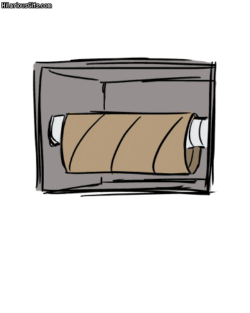 Running out of toilet paper animated GIF | HilariousGifs.com