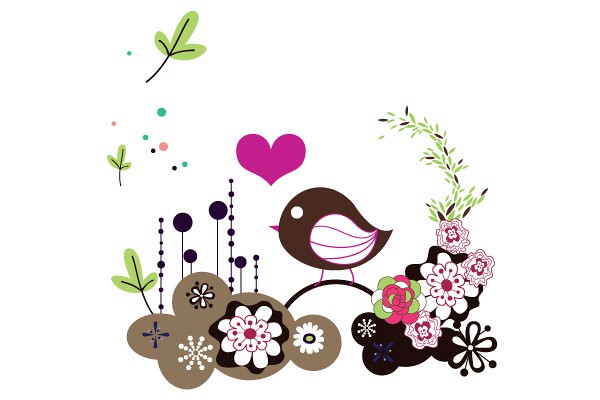 Farewell Bird Card Vector | TopVectors.com