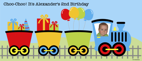 Group of: Choo Choo Train Themed Banner - Personalised Choo Choo ...