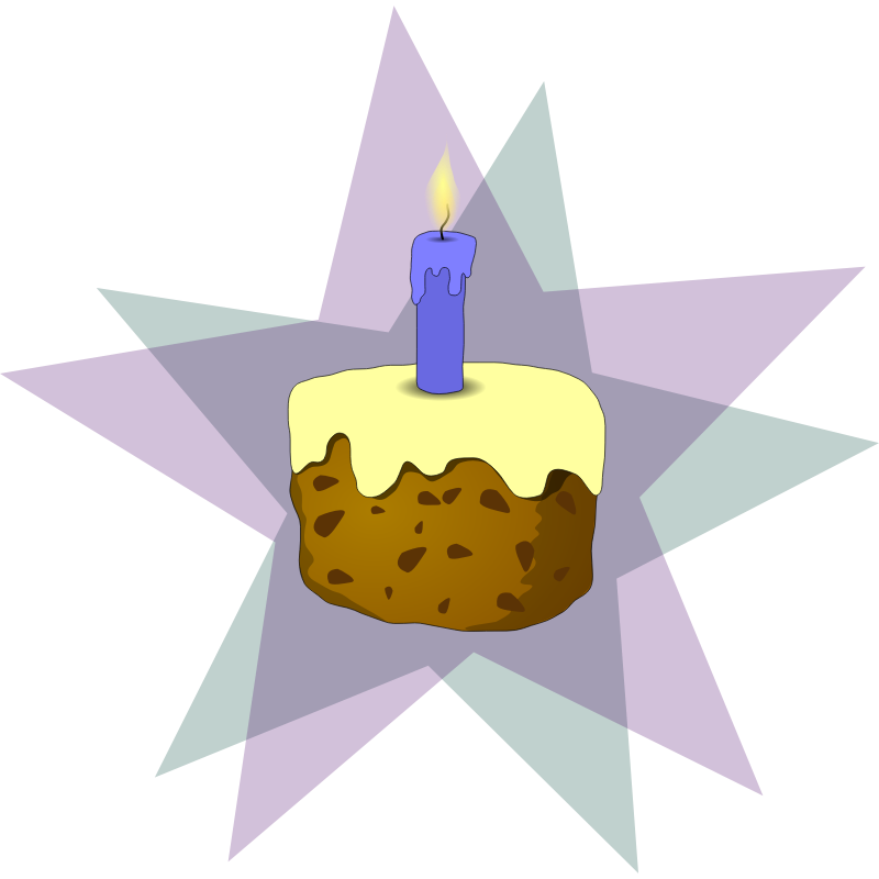 Clipart - cake and candle