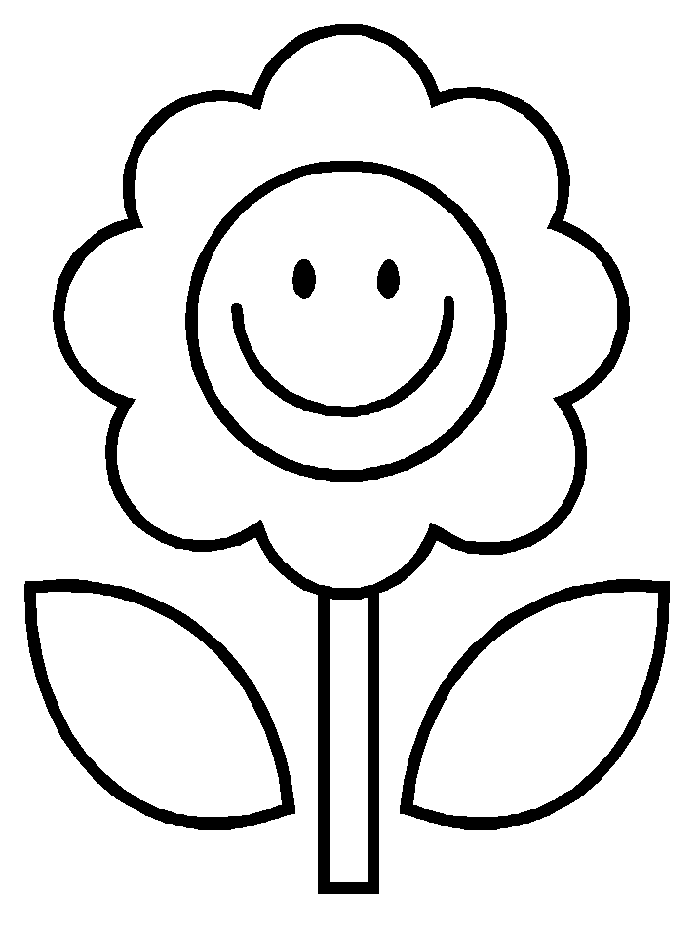 Flower simple coloring page - smilecoloring.com