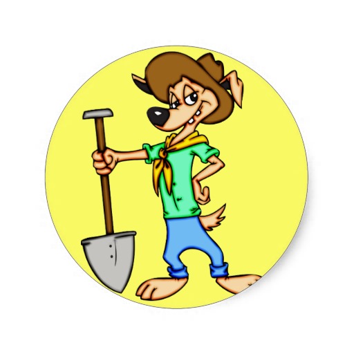 Cartoon Dog Gold Miner Stickers | Zazzle