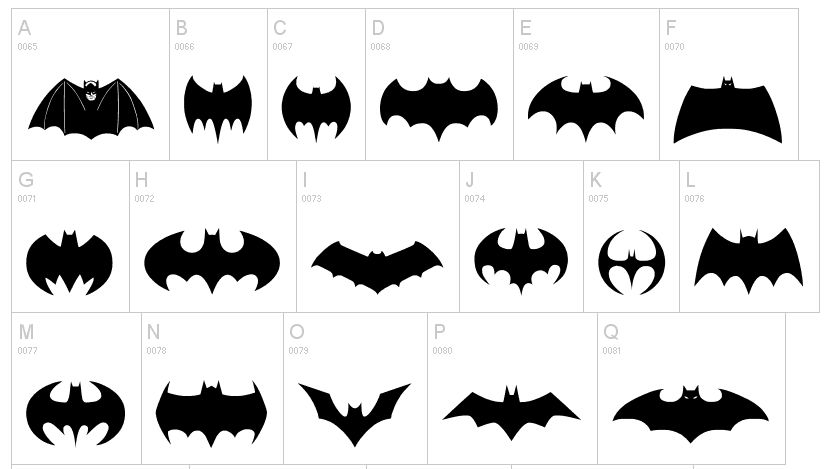 Batman Logo Cliparts Dingbats | Dingfonts.com