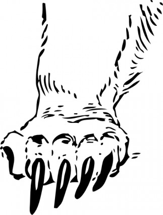 Grizzly Bear Paw clip art | Vector Clip Art