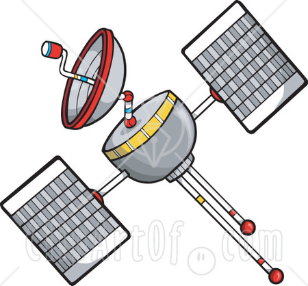 Satellite Floating in Space Clipart Illustration | Flickr - Photo ...