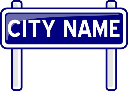 City Name Plate Road Sign Post clip art | Vector Clip Art