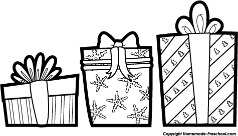 Christmas Presents Clip Art Black And White Images & Pictures - Becuo