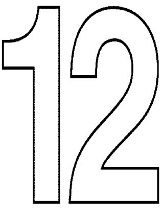 i number 12 Colouring Pages