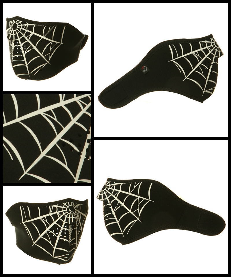 Half Spider Web Neoprene Face Mask