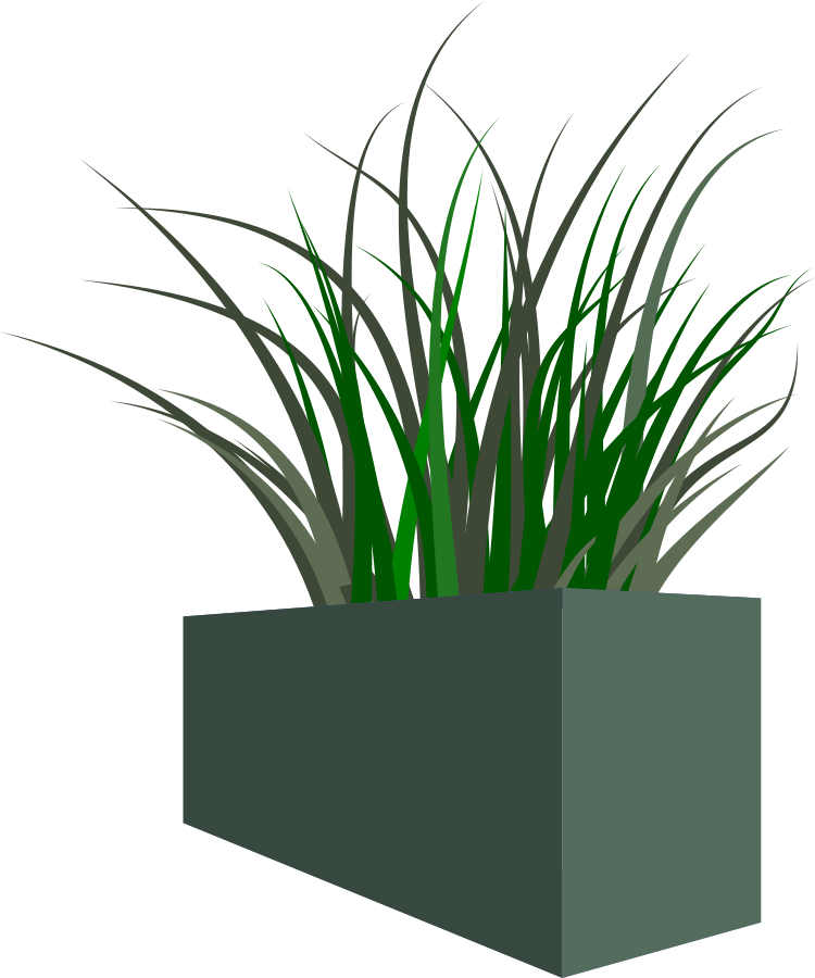 Grass in square planter Clipart, vector clip art online, royalty ...