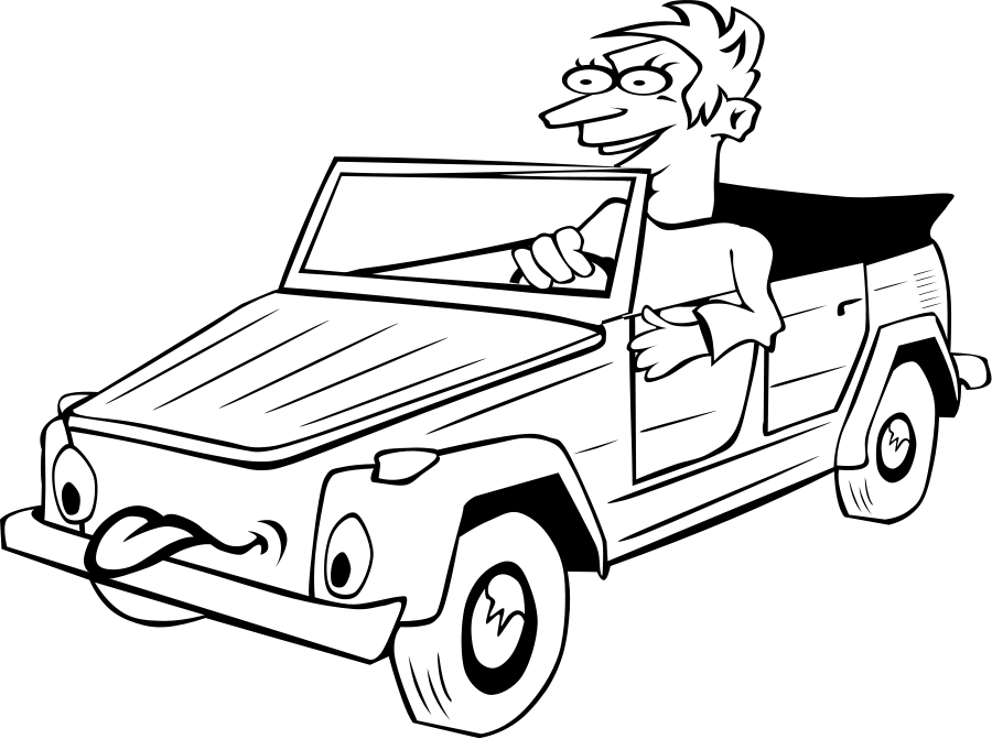 Boy Driving Car Cartoon Clipart, vector clip art online, royalty ...
