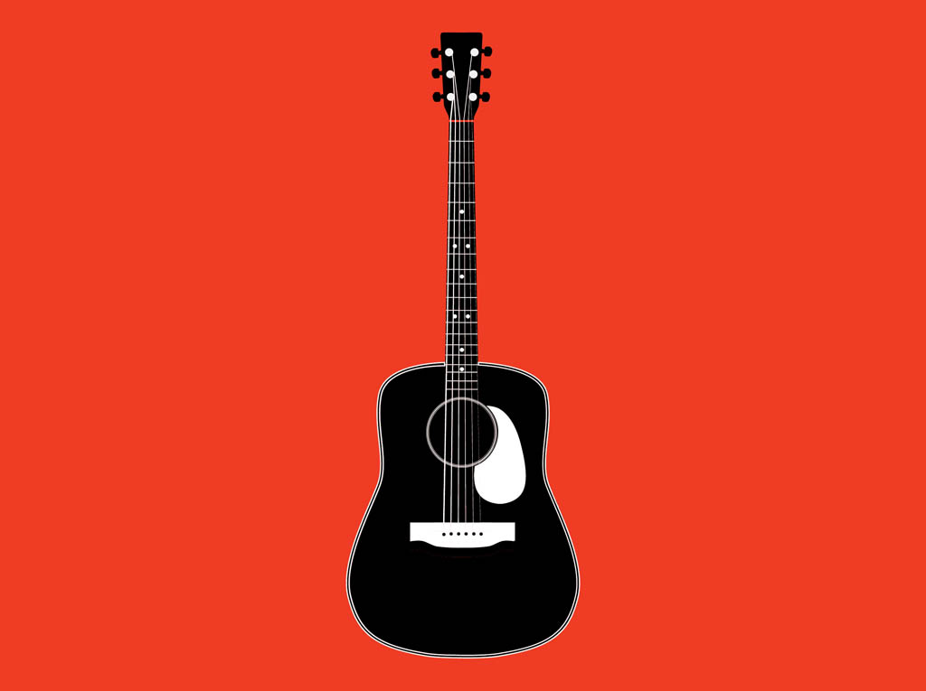 Acoustic Guitar Clipart Black And White | Clipart Panda - Free ...