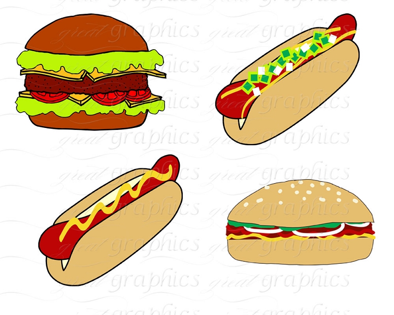 Hamburgers And Hotdogs Clipart