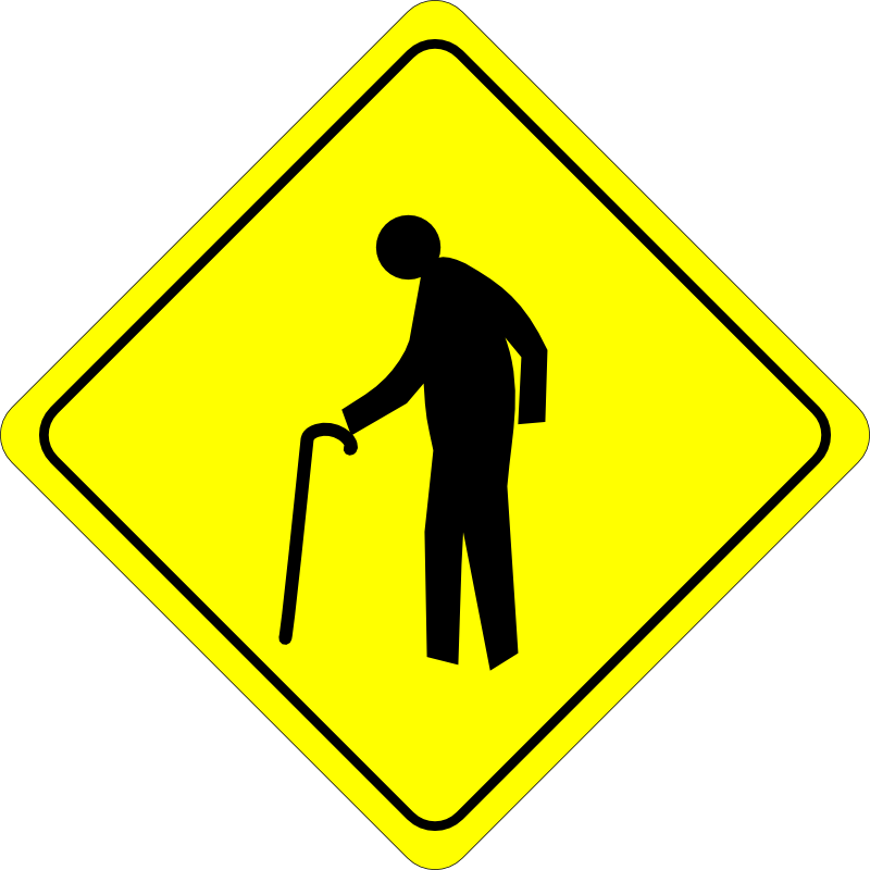 Clipart - Caution - Old Dude Crossing