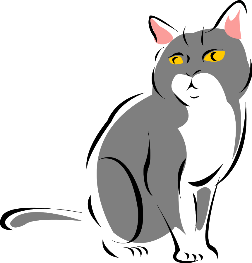 Stylized Grey Cat SVG Vector file, vector clip art svg file ...