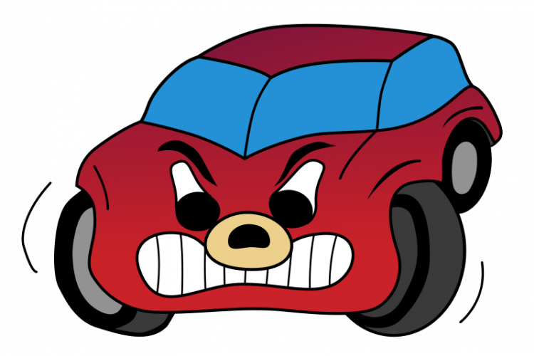 Red angry car comic vector drawing | Public domain vectors