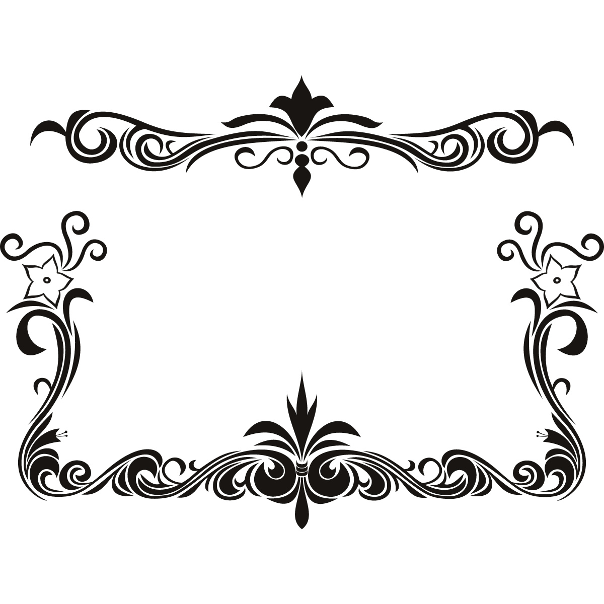 Floral Border Flowers Wall Decal Art Stickers Transfers Icon ...