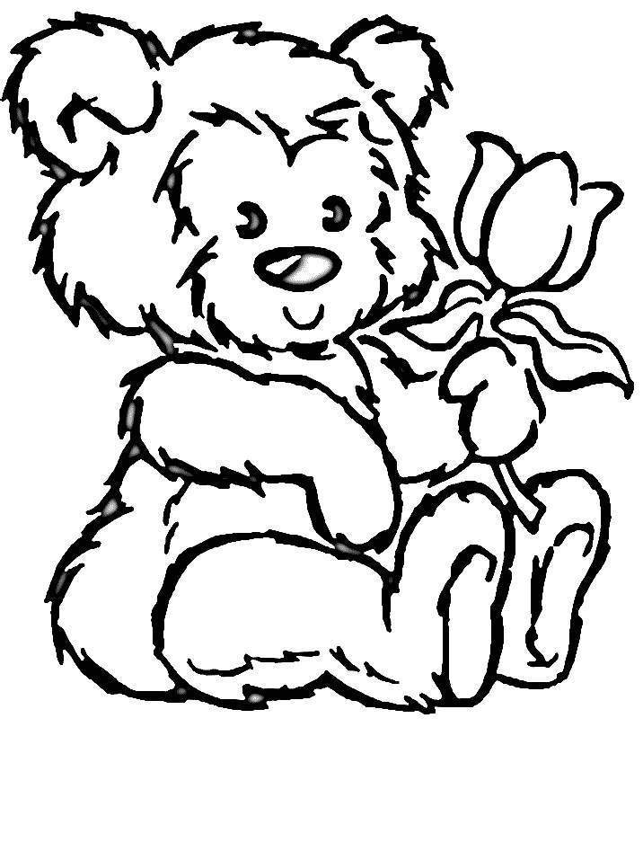 Free coloring pages of cartoon teddy