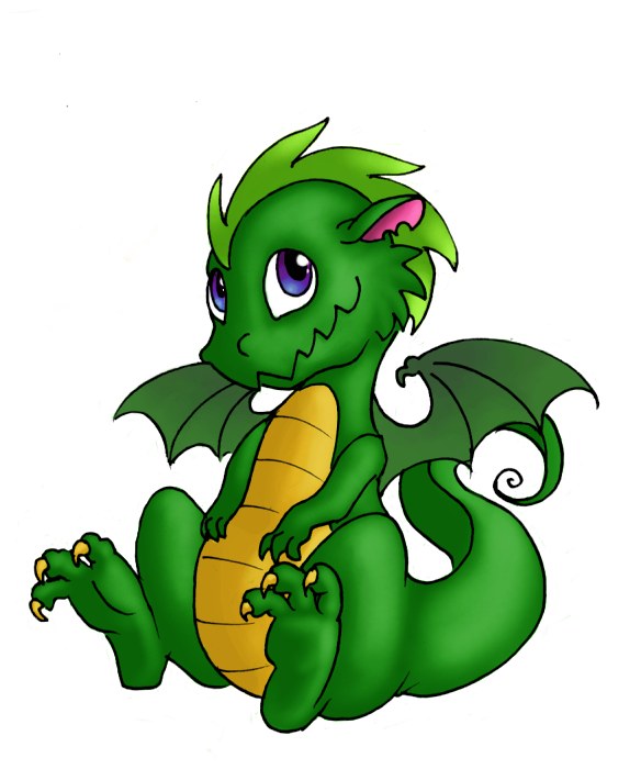 Blue Cute Dragon Clipart