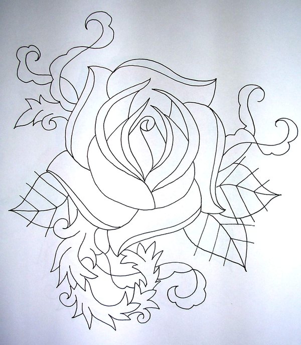Rose - Line drawing by onfire4Him on DeviantArt
