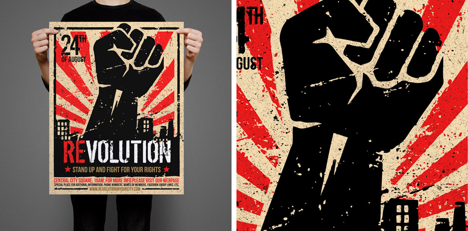 Revolution Fist Creative Poster Template | Subtropica