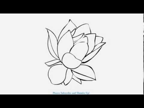 How to Draw a Beautiful Lotus Flower - YouTube