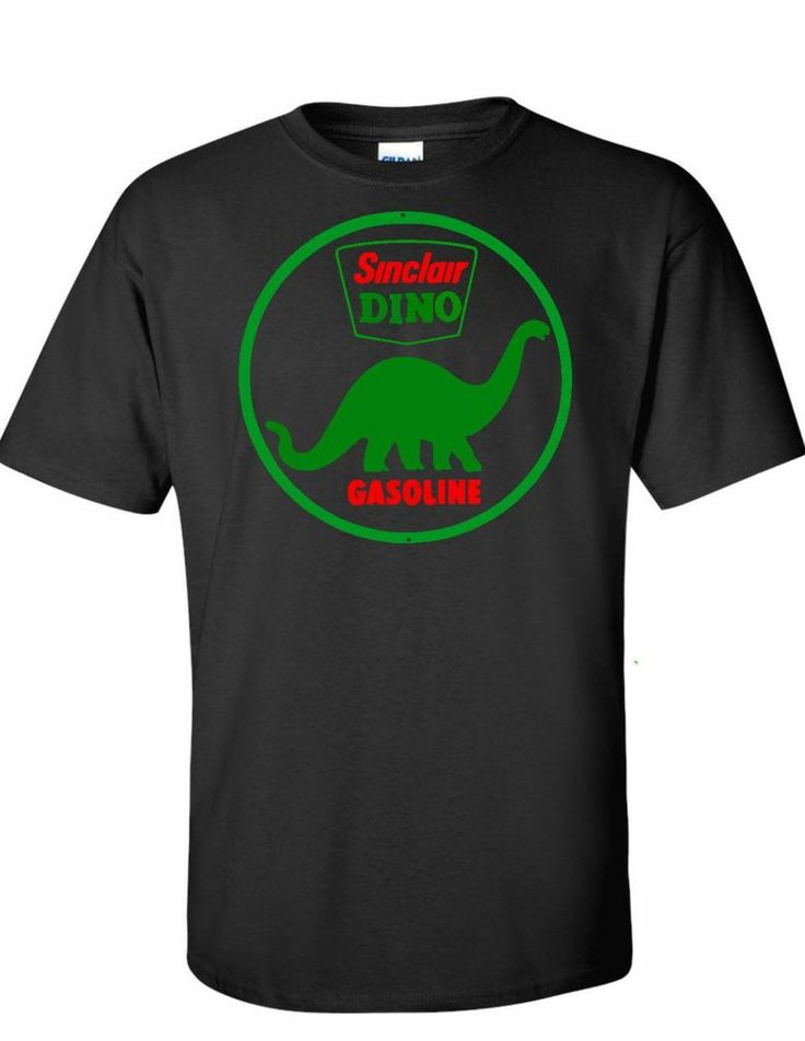 Dino sinclair gasoline gas dinosaur oil pump mens t shirt tee college…