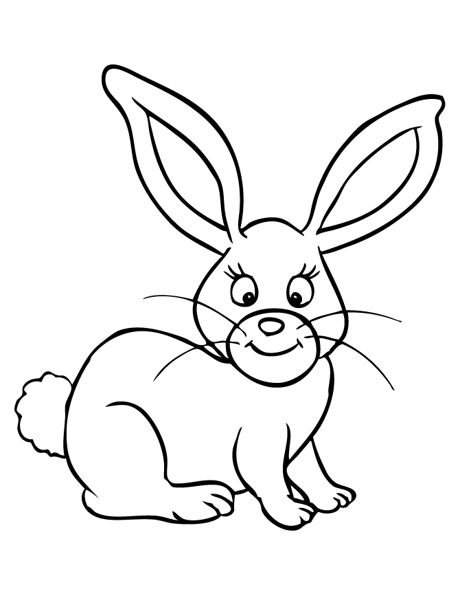 Cute Baby Rabbit Coloring Page | HM Coloring Pages