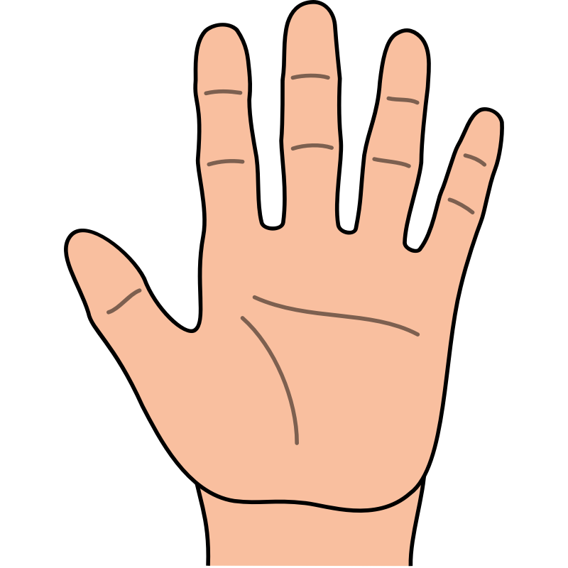 Clipart - Hand Open Heavy Outline