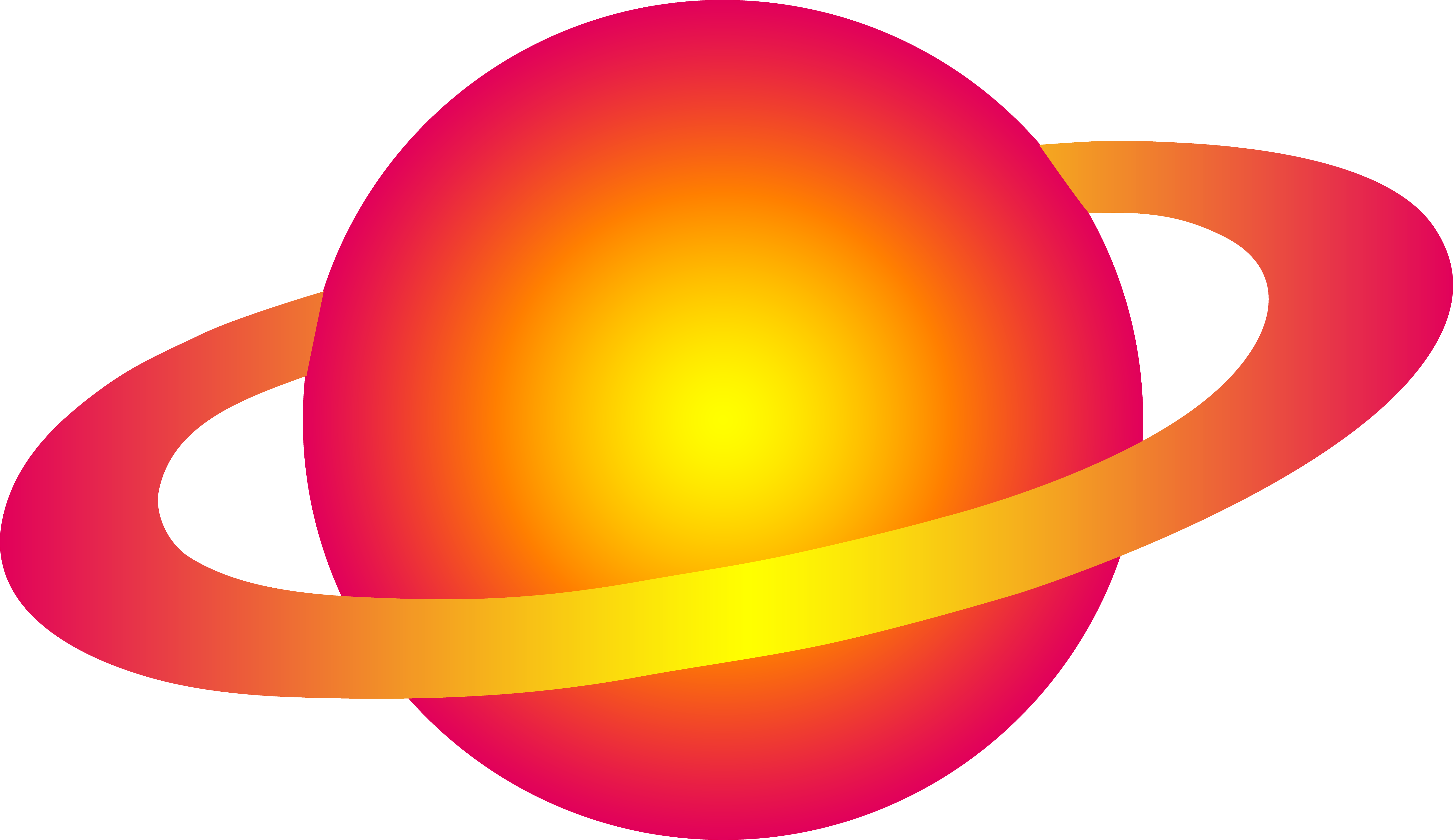 Neon Colored Ringed Alien Planet - Free Clip Art