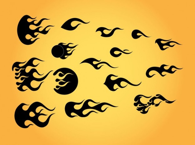 Black fire flames tattoo stickers Vector | Free Download